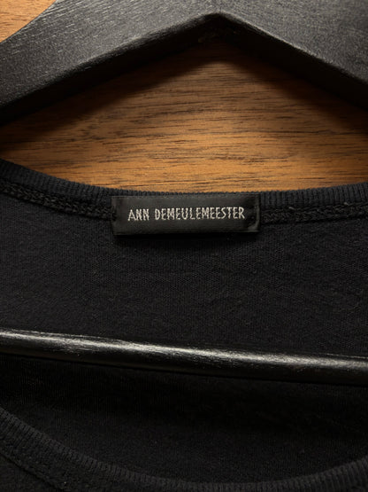 Ann Demeulemeester ‘Holy’ Embroidered Cotton Black T-Shirt