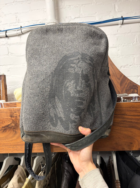 AW1996 Alexander McQueen ‘Life is Pain’ Wool/Leather Strap Backpack
