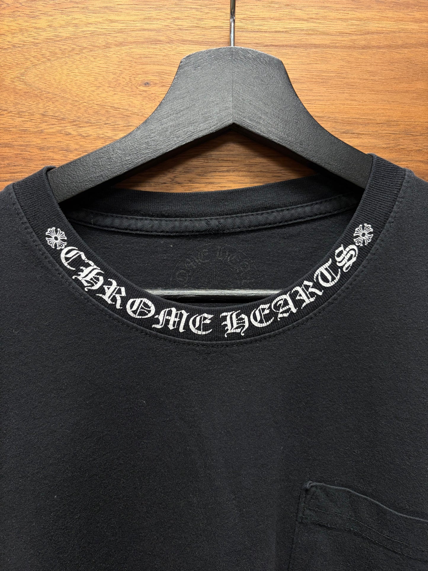 Chrome Hearts ‘Scroll Neck’ Black Ringer Short Sleeve Shirt