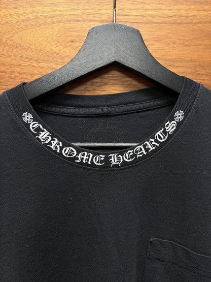 Chrome Hearts ‘Scroll Neck’ Black Ringer Short Sleeve Shirt