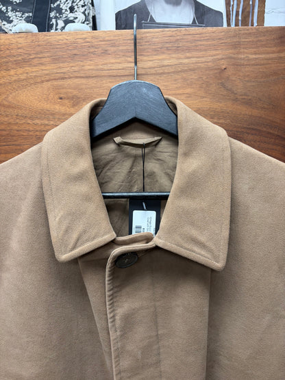 Gucci Caramel Brown Wool Full Length Collared Trench Coat
