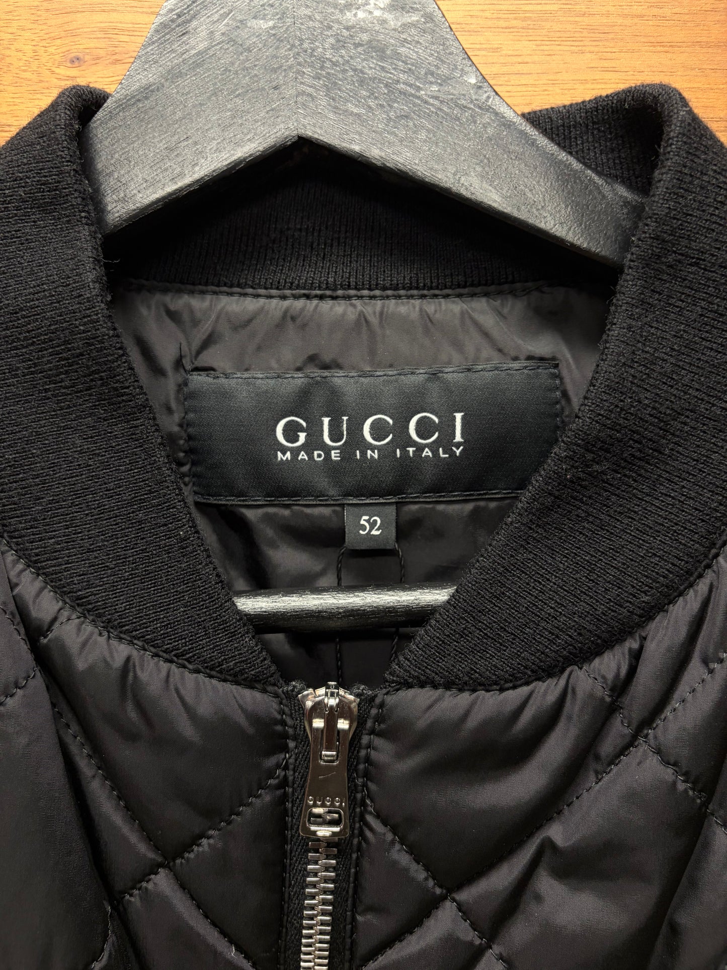 Gucci Quilted Black Padding Liner Bomber Jacket