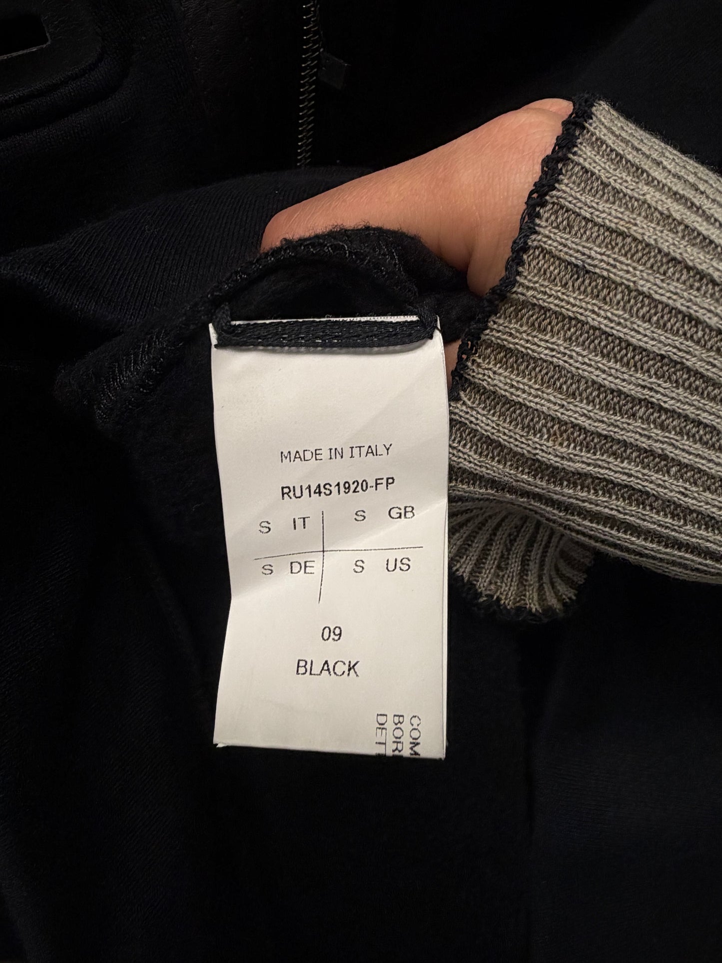 SS2014 Rick Owens ‘Vicious’ Leather Geometric/Tape Seam Gimp Full-Zip Hoodie