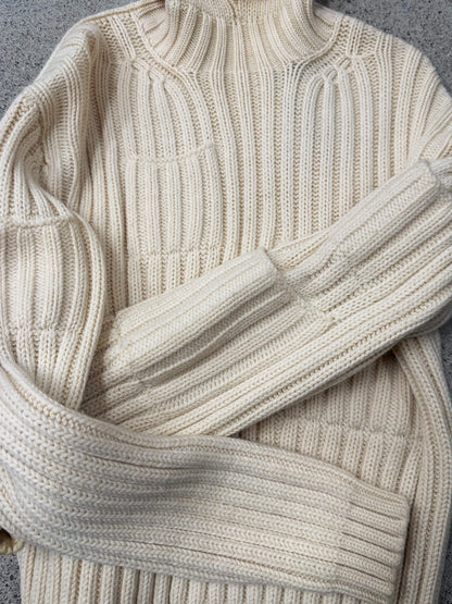 Yohji Yamamoto ‘Pour Homme’ Ribbed Wool Hooded Knit