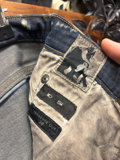 Rick Owens ‘Torrence Cut’ Faded Blue Denim Cutoff Shorts