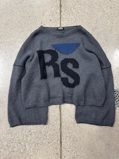 AW2020 Raf Simons Cropped ‘RS’ Logo Cropped Knit Sweater