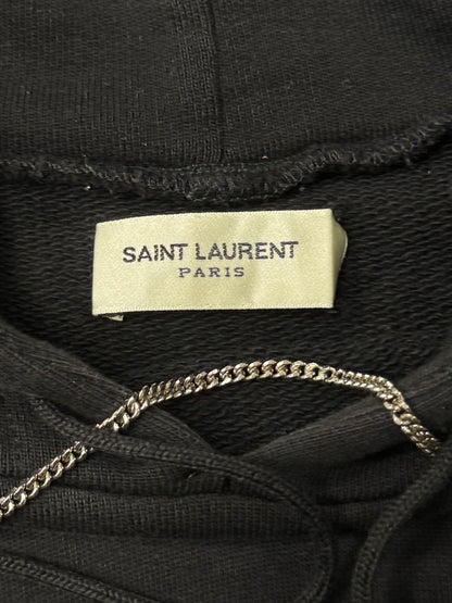 AW2013 Saint Laurent ‘Chain Distressed’ Black Pullover Hoodie