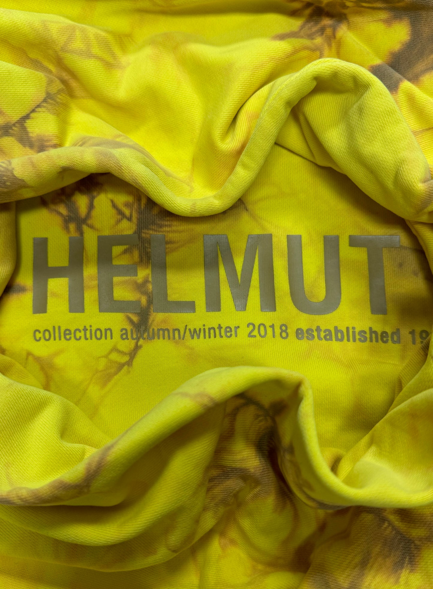 AW2018 Helmut Lang Dyed Yellow Logo Sweatshirt