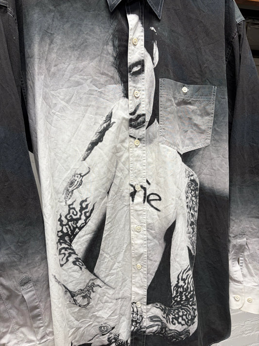 AW2018 Vetements ‘Marilyn Manson’ Unsafe Black Button Up Shirt