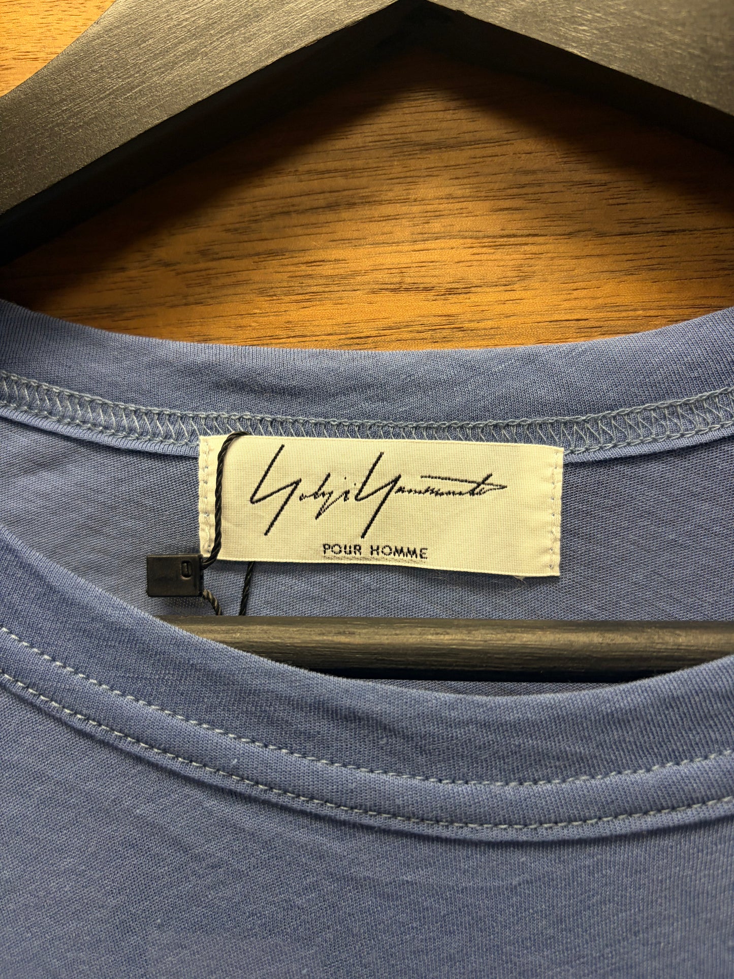 Yohji Yamamoto ‘Pour Homme’ Blue Short Sleeve Cotton T-Shirt
