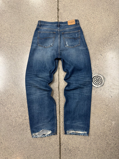 2021 Balenciaga Blue Washed Heel Bite Denim