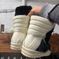 Rick Owens Black Pony-Hair ‘Geobasket’ High Top Sneakers