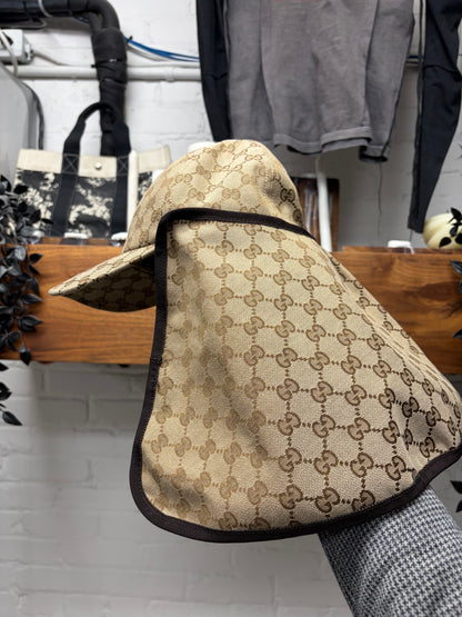 Gucci Canvas Monogram Hat with Detachable Mask/Side Flaps