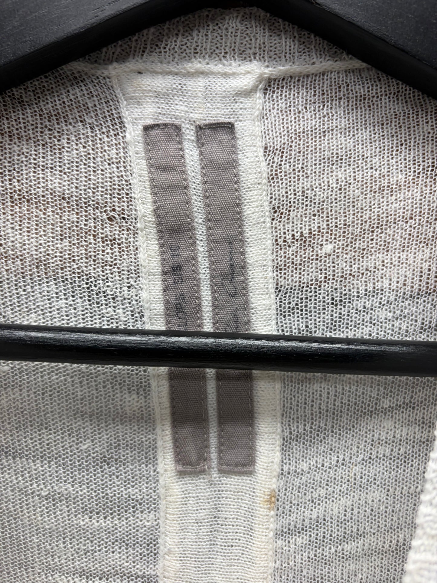 SS2016 Rick Owens ‘Cyclops’ Milk White Sheer Knit Sweater