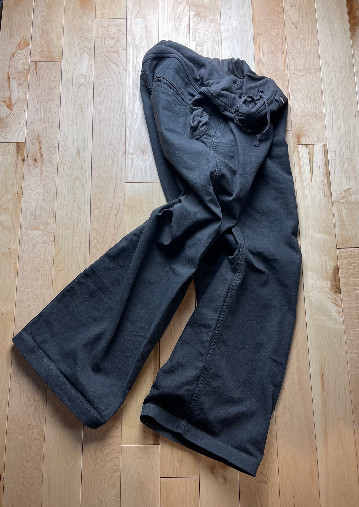 Kapital Wide Leg Washed Black ‘Sailor’ Hybrid Pants