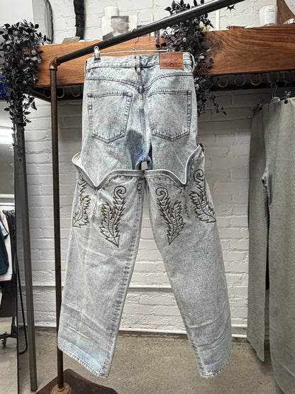 Y-Project ‘Cowboy’ Light Wash Detachable Denim