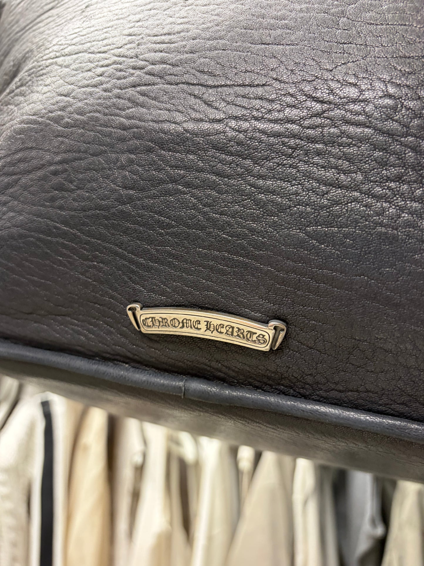Chrome Hearts ‘Massive Dagger’ 925 Silver / Black Leather Duffle Bag