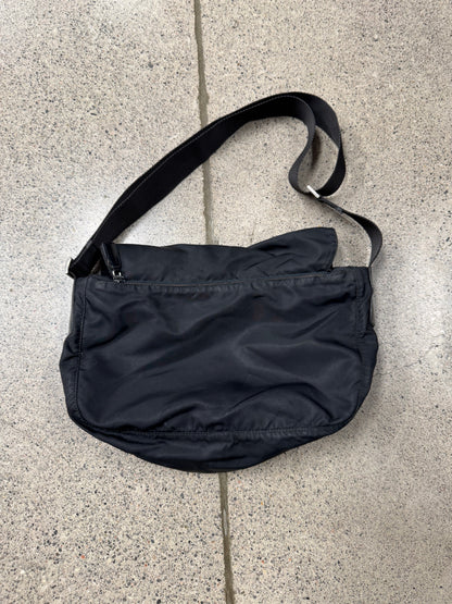 Prada ‘Vela’ Black Nylon Top Flap Shoulder Bag
