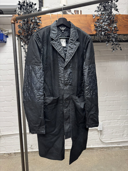 2018 Comme Des Garçons Black ‘Reconstructed’ Exposed Liner/Cotton Long Coat