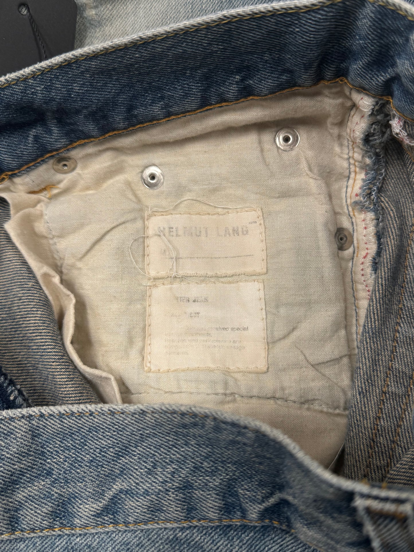 1999 Helmut Lang ‘Painter’ Washed Blue/Green Bootcut Denim