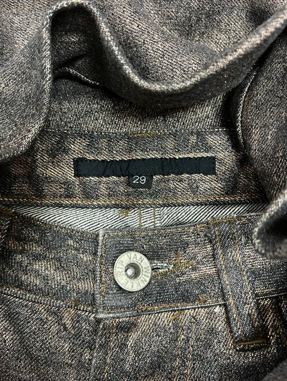 Rip Van Winkle Waxed Grey Flared Cut Denim