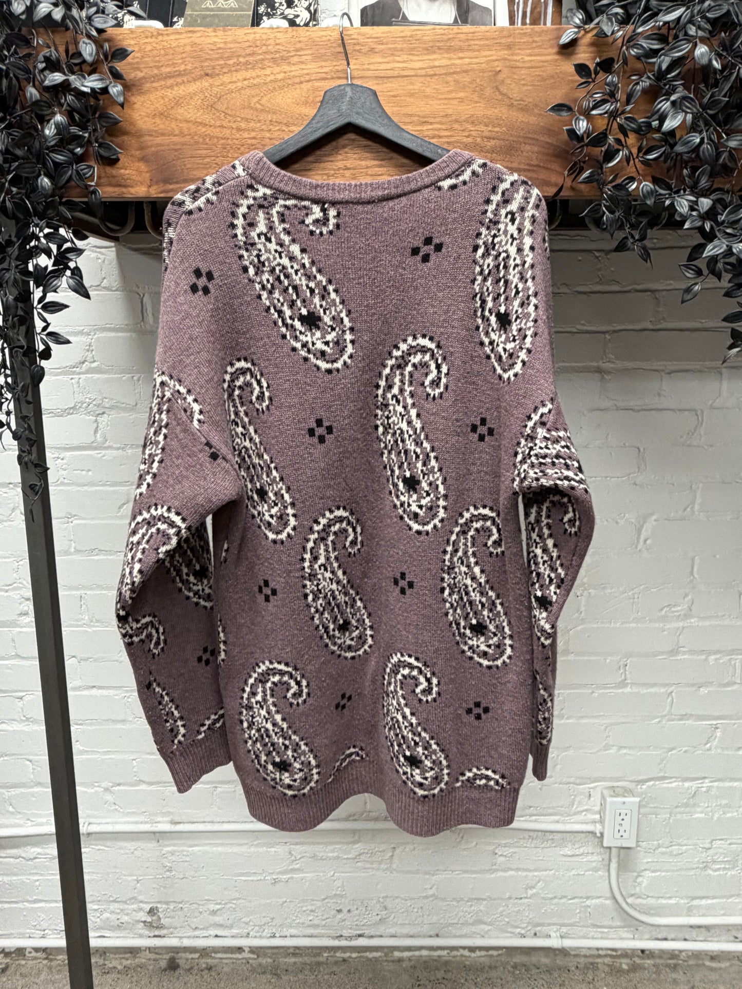 AW2004 Raf Simons ‘Waves’ Purple Paisley Knit Sweater