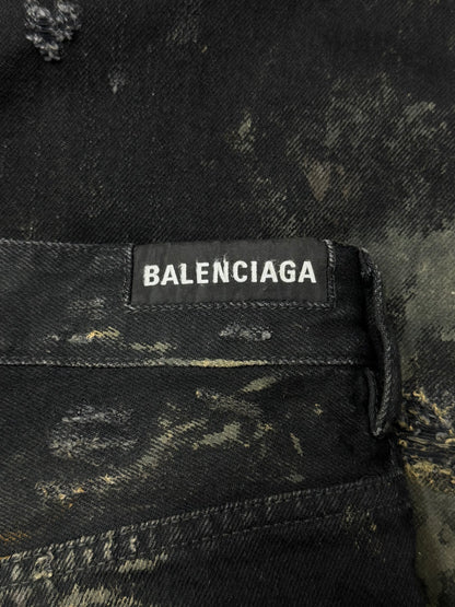 SS2023 Balenciaga ‘Mudshow’ Destroyed Mud Wash Wide Leg Denim