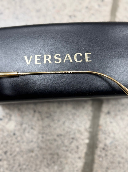 Versace ‘Buff’ Gold Square Shape Medusa Head Sunglasses