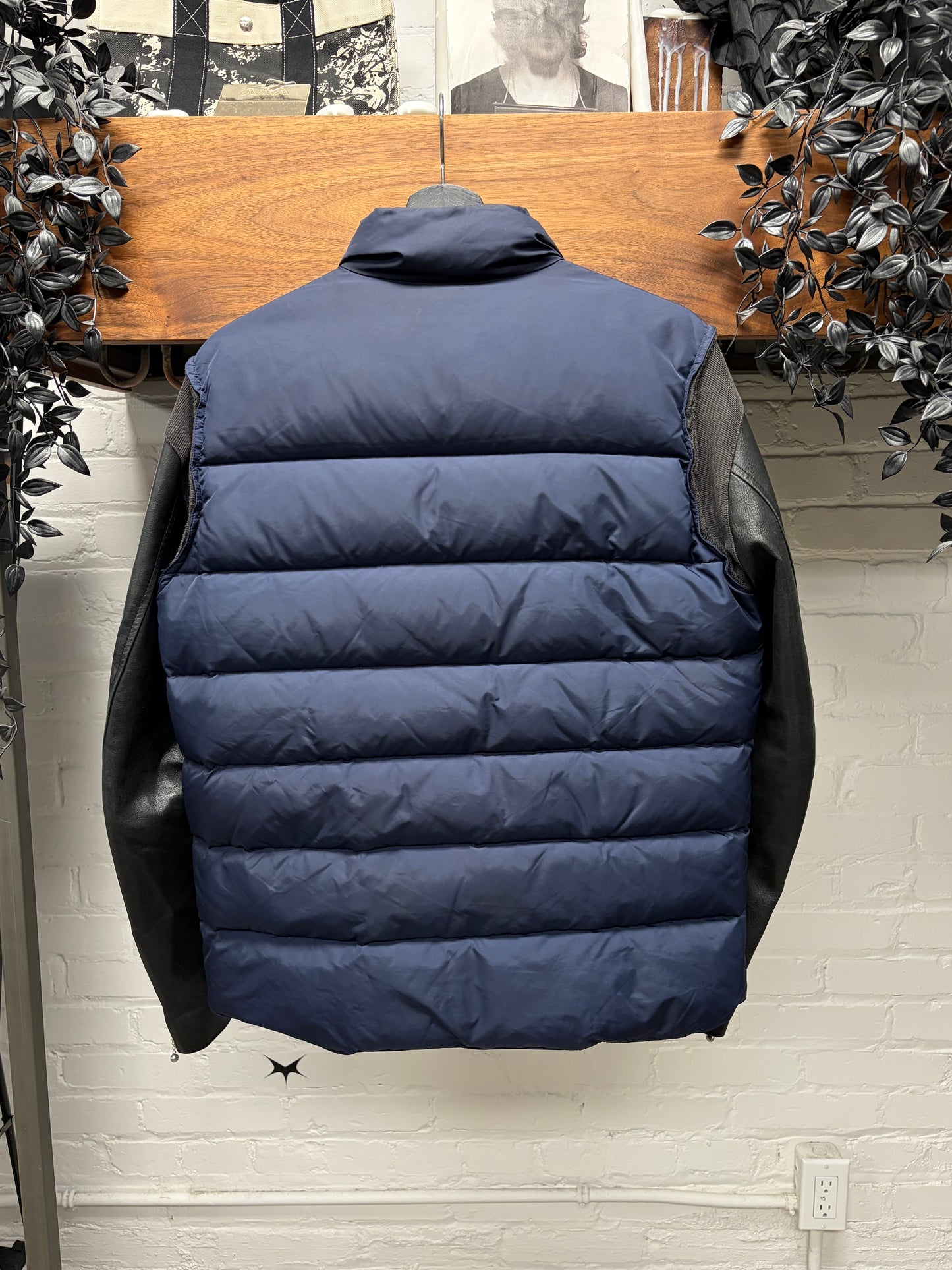 AW2009 Undercover Leather/Down Fill Moto Puffer Jacket