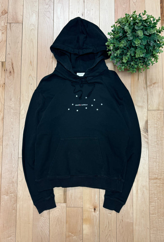 SS2019 Saint Laurent ‘Stars’ Black Logo Pullover Hoodie