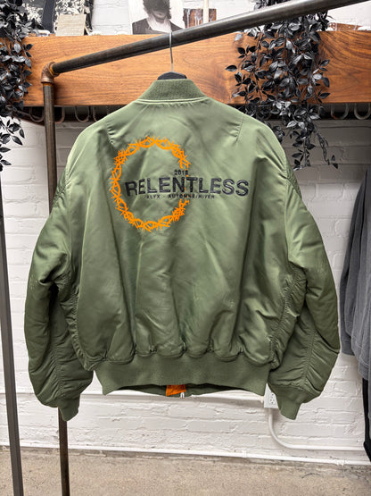 2018 Alyx Studios ‘Relentless’ Military Green MA-1 Bomber Jacket