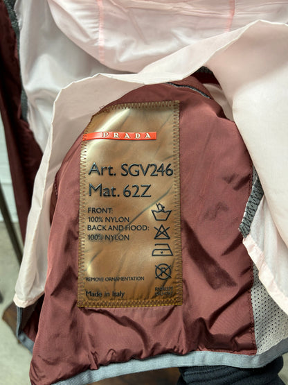 Vintage 90s Prada Sport Burgundy/Pink Nylon Shell Jacket