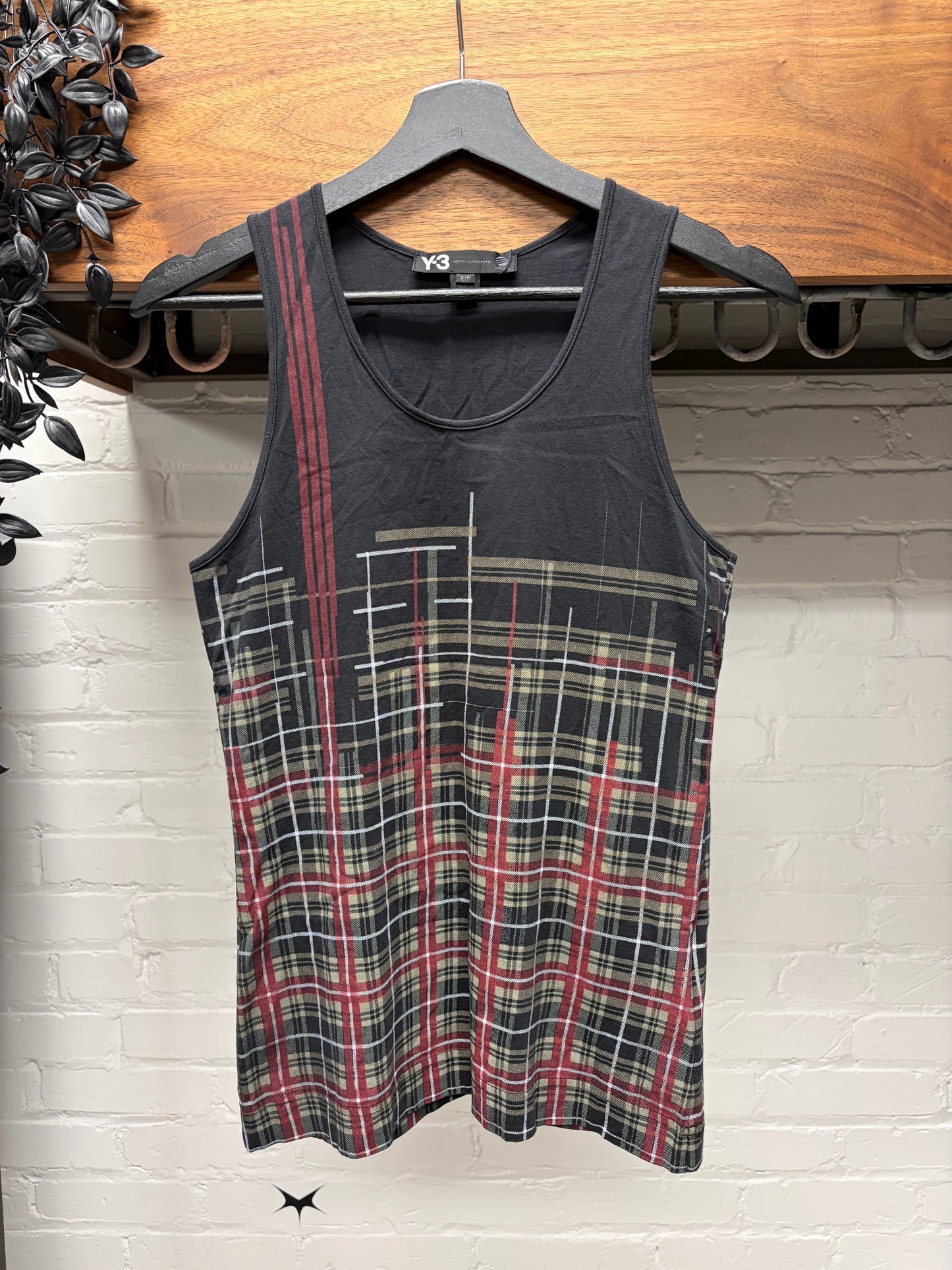 Y-3 by Yohji Yamamoto x Adidas Plaid Black/Red Tank Top