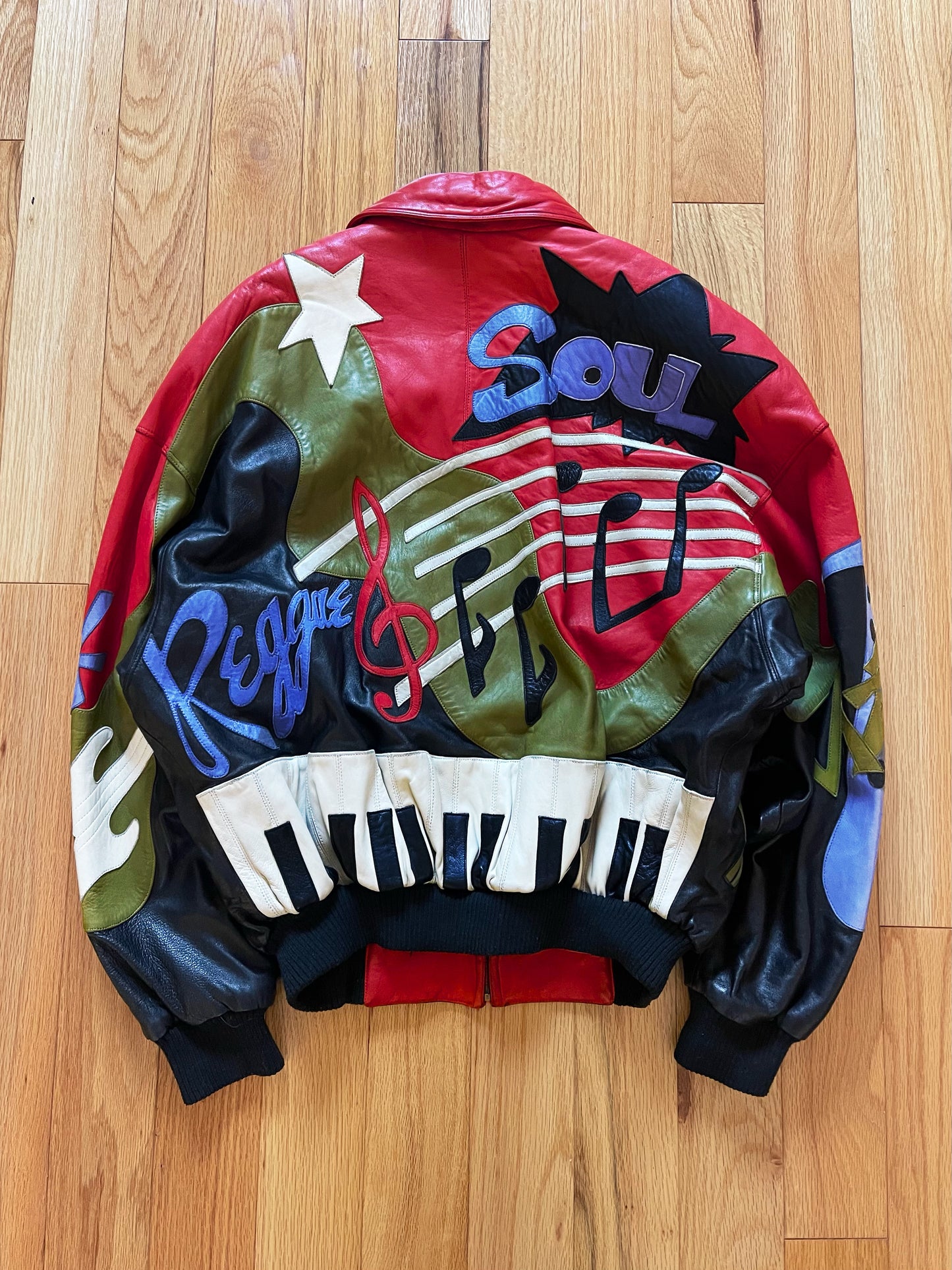 Vintage 1990’s Pelle Pelle ‘Soul Music’ Calfskin Leather Jacket