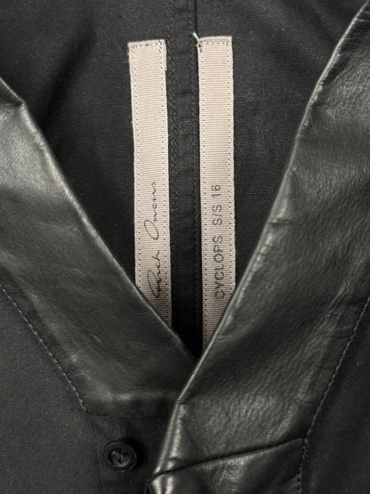 SS2016 Rick Owens ‘Cyclops’ Leather Trim Baseball Jersey