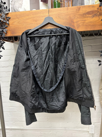 SS2006 Rick Owens ‘Tungsten’ Hybrid Leather/Cotton Black Cafe Racer Jacket