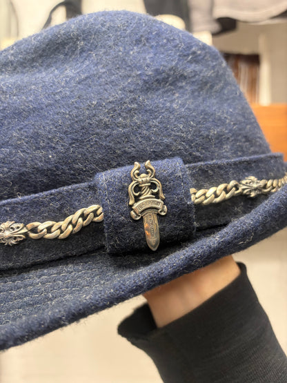 Chrome Hearts Felted Wool 925 Silver ‘Keeper Link’ Dagger Pendant Fedora