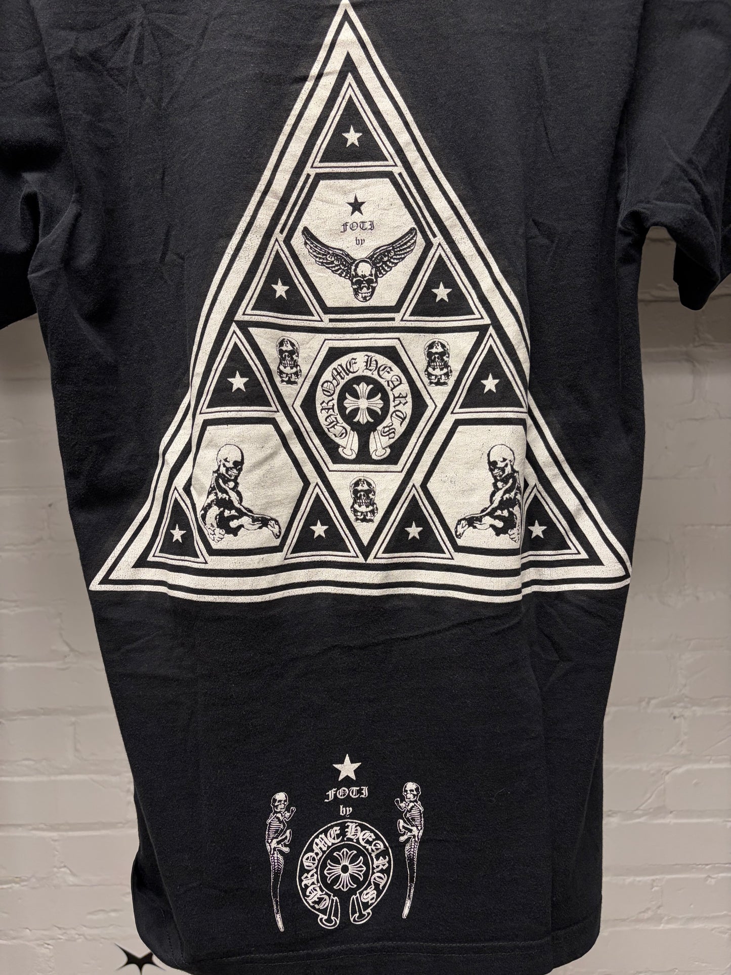Vintage Chrome Hearts Foti ‘Pyramid’ Black Graphic T-Shirt