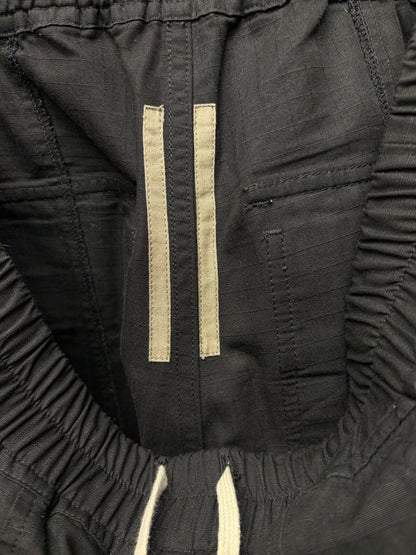 Rick Owens Creatch Wide Leg Black Drawstring Cargo Pants
