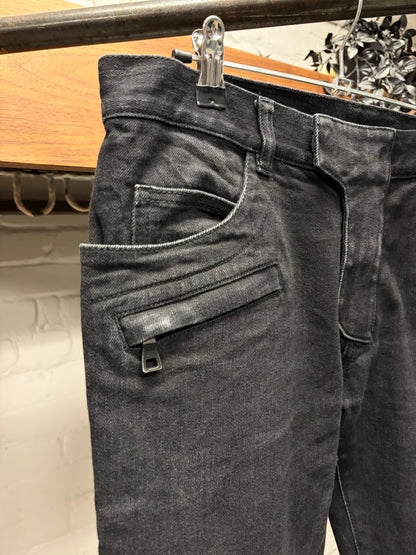 Balmain Classic Black Biker Skinny Jeans