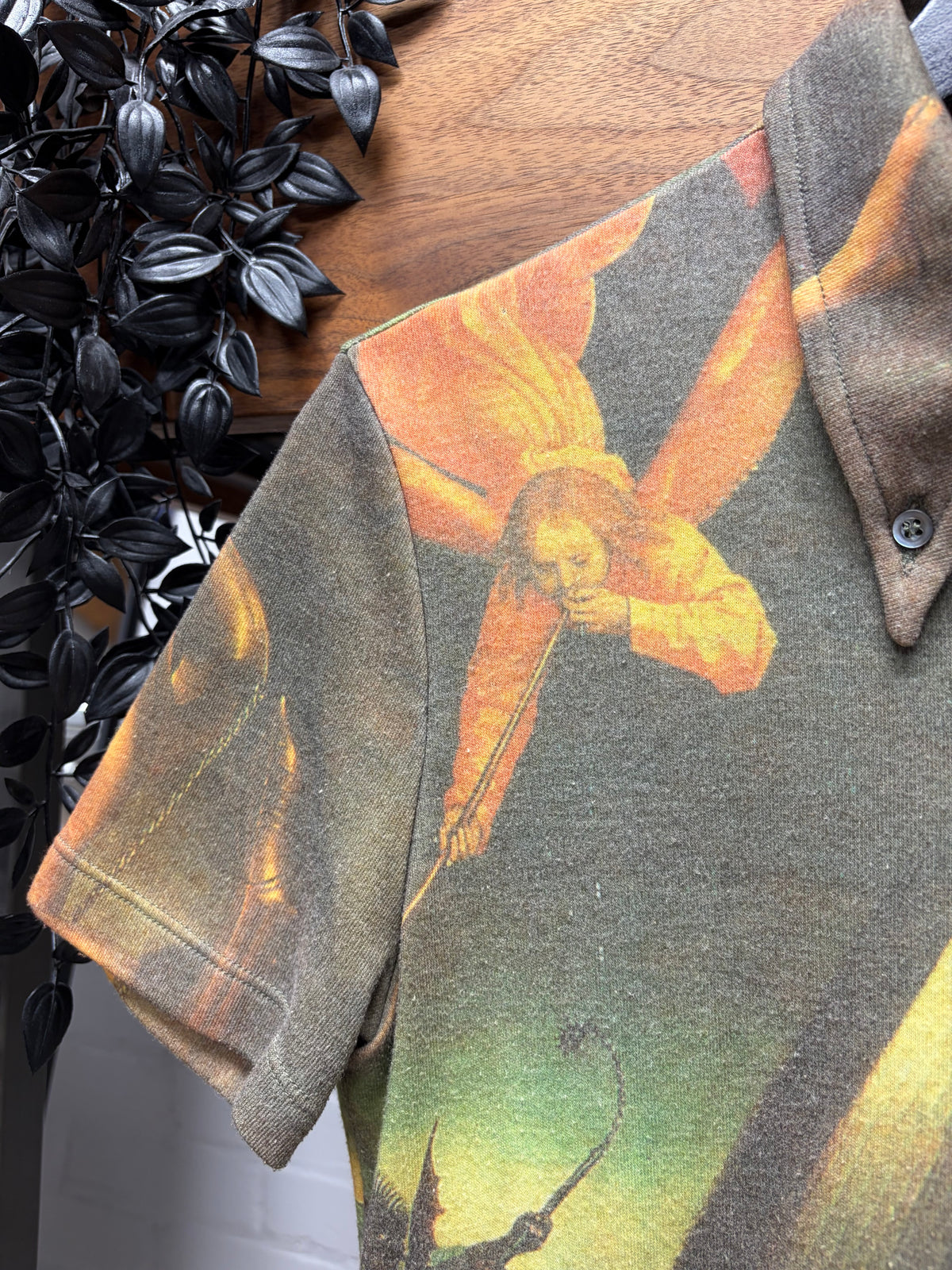 AW1997 Alexander McQueen 'It's a Jungle out There' Full Portrait Print ‘Last Judgement’ Polo