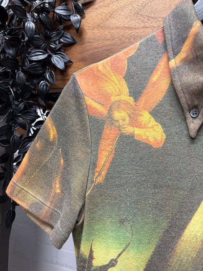 AW1997 Alexander McQueen 'It's a Jungle out There' Full Portrait Print ‘Last Judgement’ Polo