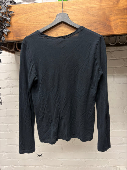 Ann Demeulemeester Black Semi-Sheer Cotton Long Sleeve Shirt