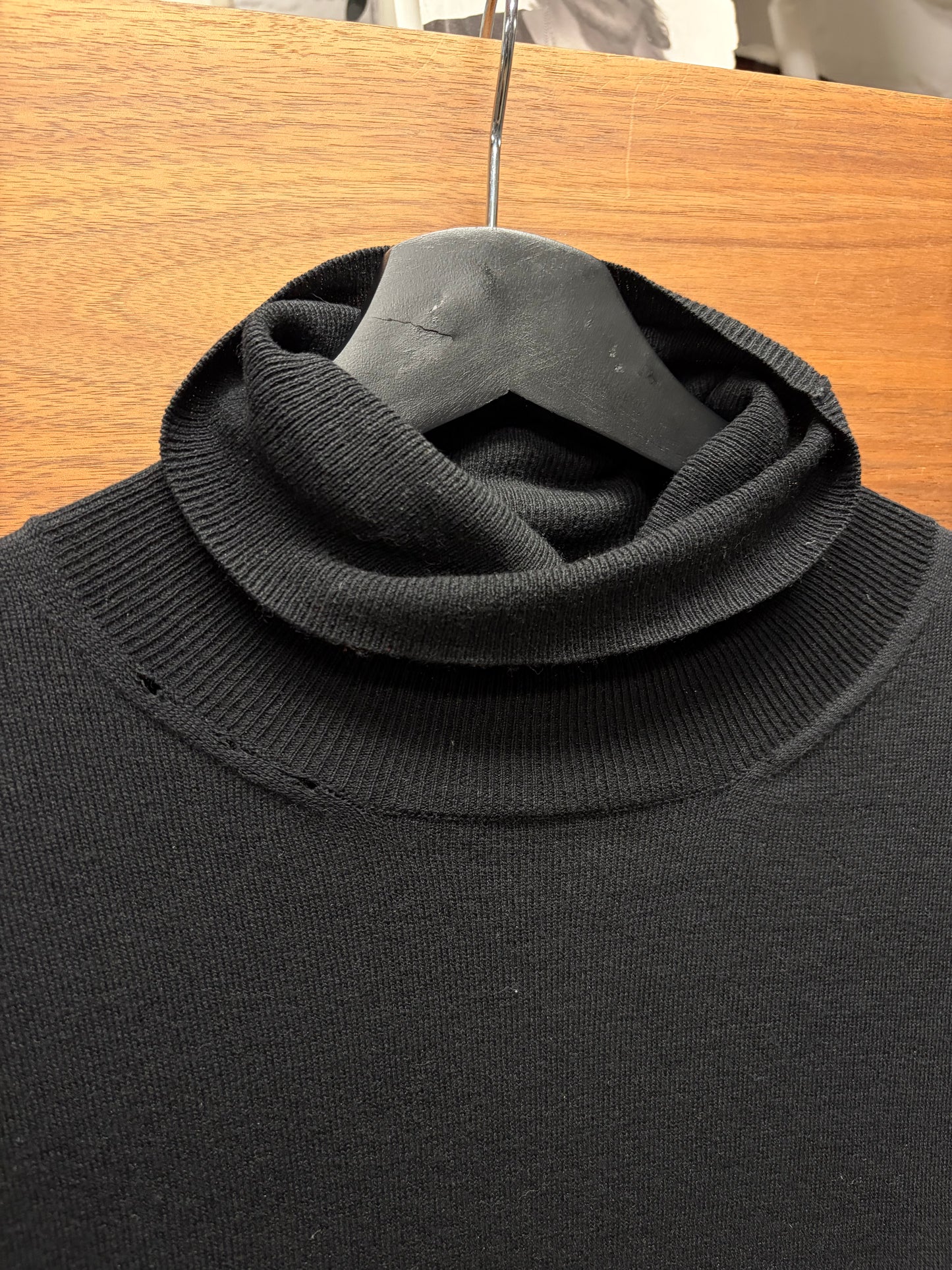 Prada Black Wool Knit Roll Neck Sweater