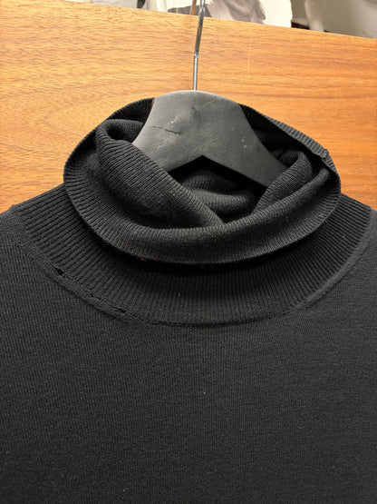 Prada Black Wool Knit Roll Neck Sweater