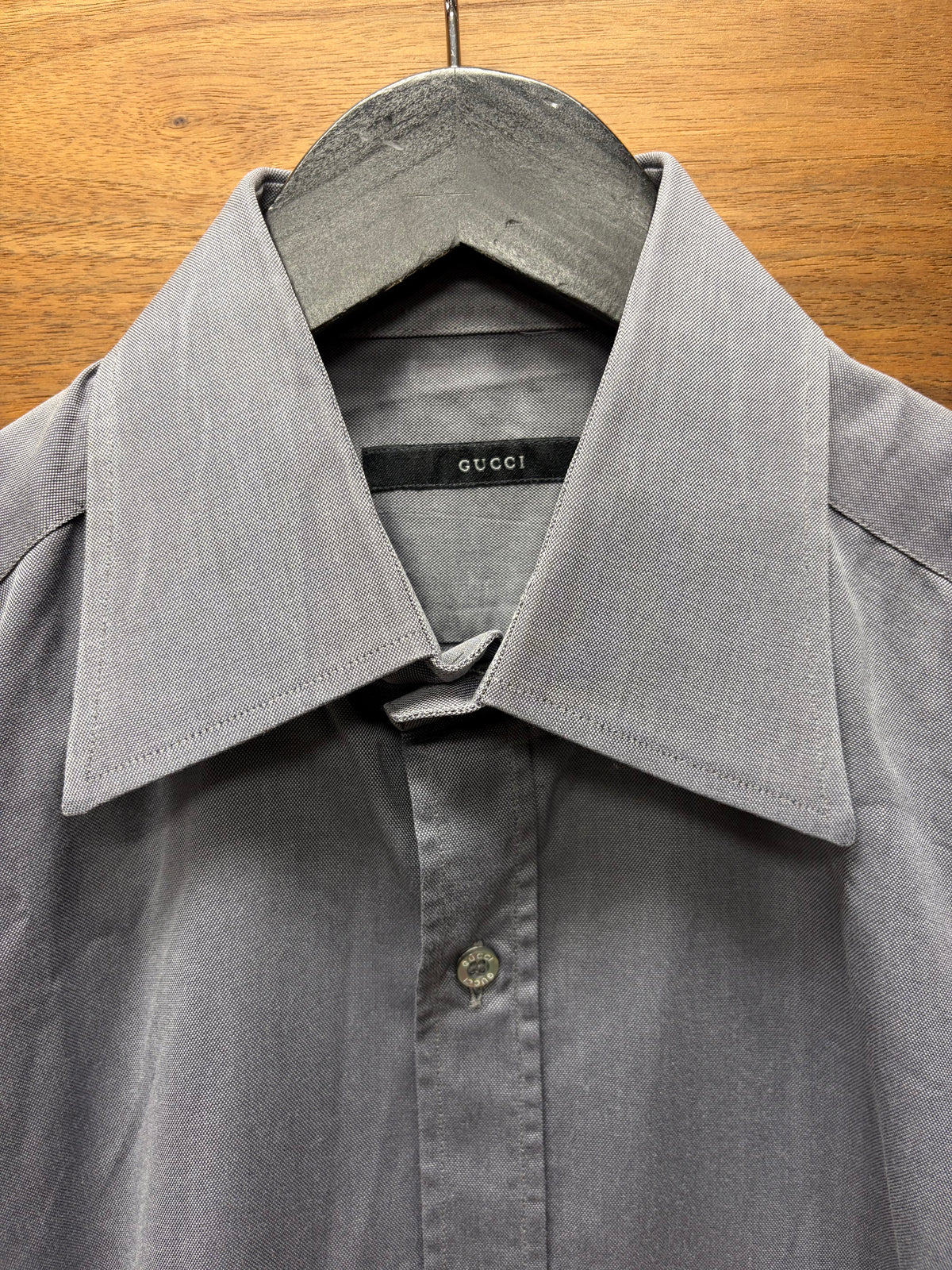 Gucci Grey Slim Fit Button Up Shirt