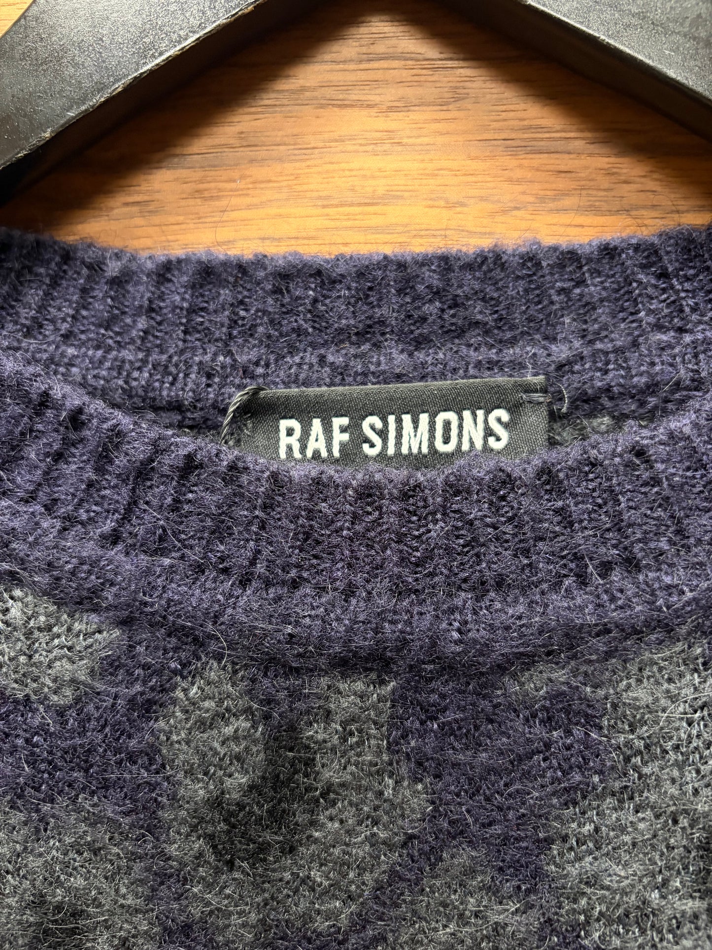 AW2014 Raf Simons Black ‘Leopard Print’ Wool Knit Sweater