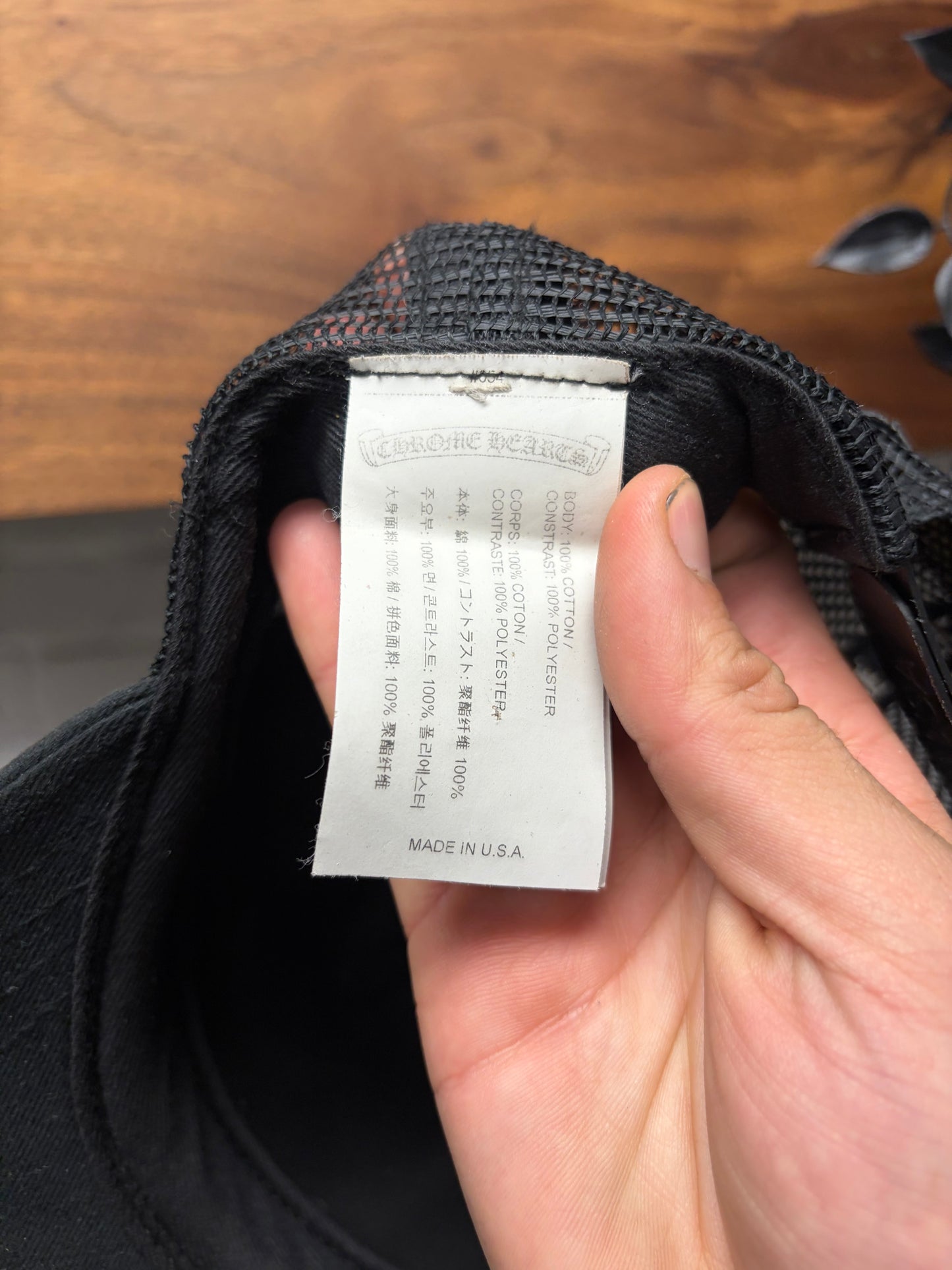 Chrome Hearts ‘Eye Chart’ Faded Black Mesh Trucker Hat