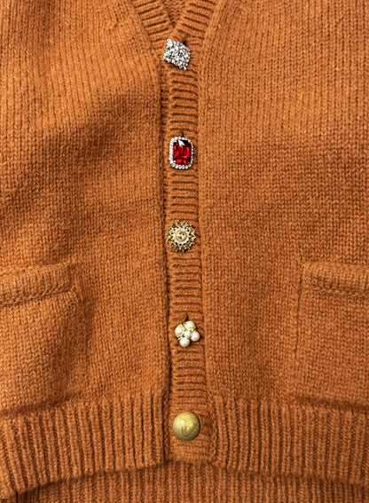 Vetements ‘Fancy Button’ Oversized Wool Cardigan