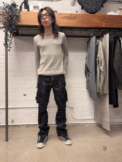 AW2003 Jean Paul Gaultier ‘Parachute’ Black Bondage Cargo Pants